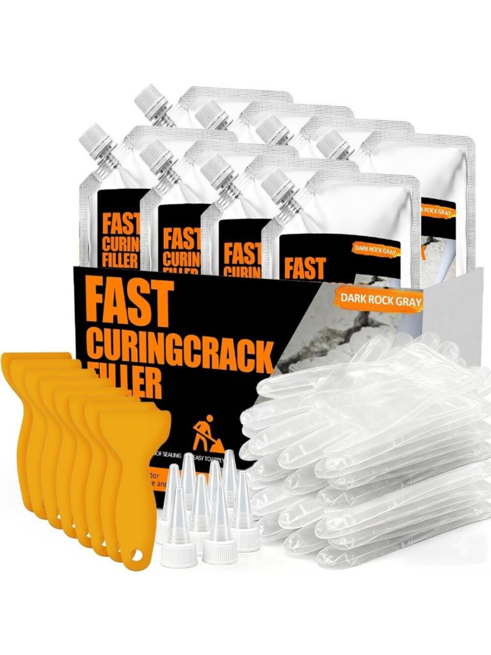 8-Pack Concrete Crack Filler - Fast Drying, Waterproof Sealant for Driveways